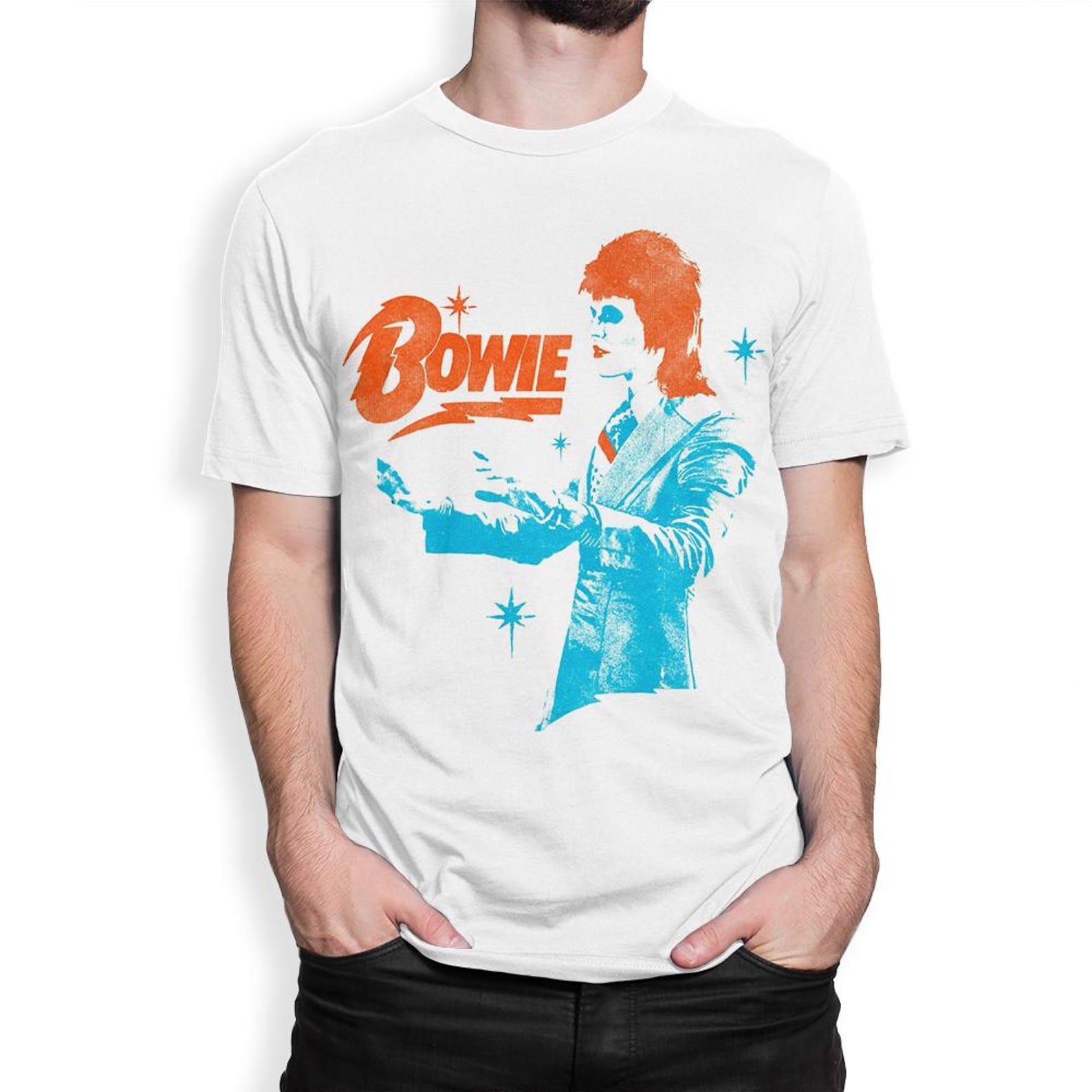 David Bowie Live Vintage T-Shirt, Men s and Women s Size 3XL