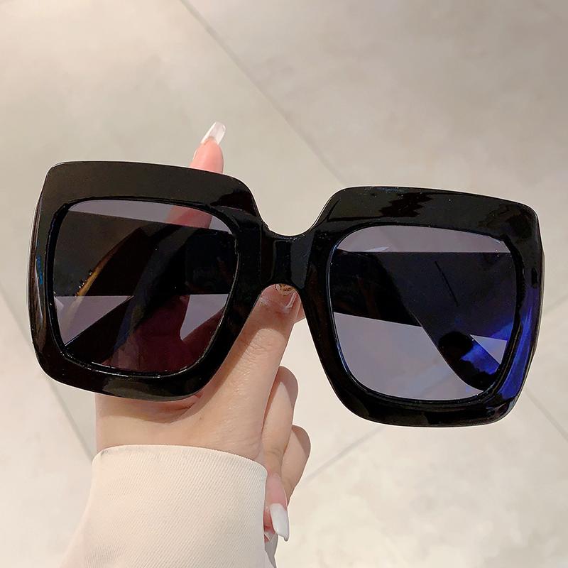Oversized Square Sunglasses Women  Fashion Vintage Candy Color Sun Glasses Ins Trendy Stylish Design Outdoor Shades
