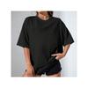 Womens Bee Daisy Print Tee 180gsm Heavyweight Black White Daisy Round Neck Short Sleeve Relaxed Fit Breathable Machine Dry Cleanable All Season