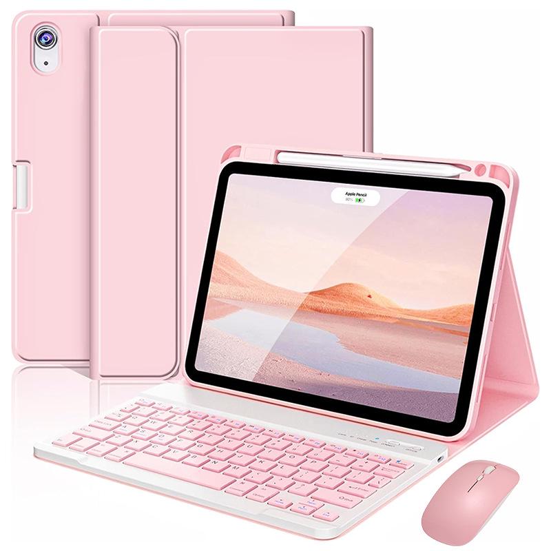 iPad 11th Gen Bluetooth Leather Keyboard Case with Pen Slot, 10.9 Inch