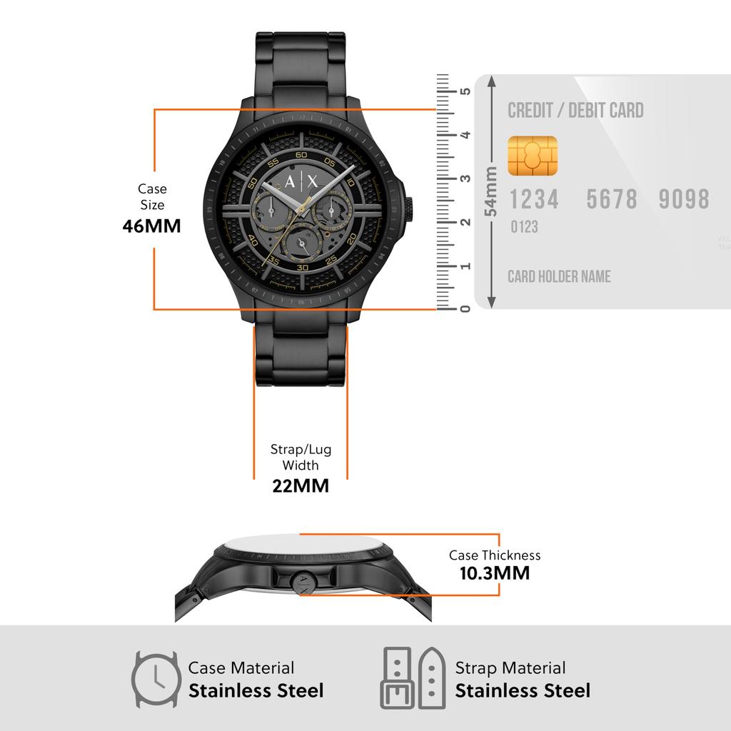 Zegarek Armani AX2460 Czarny [AX Exchange] Męski