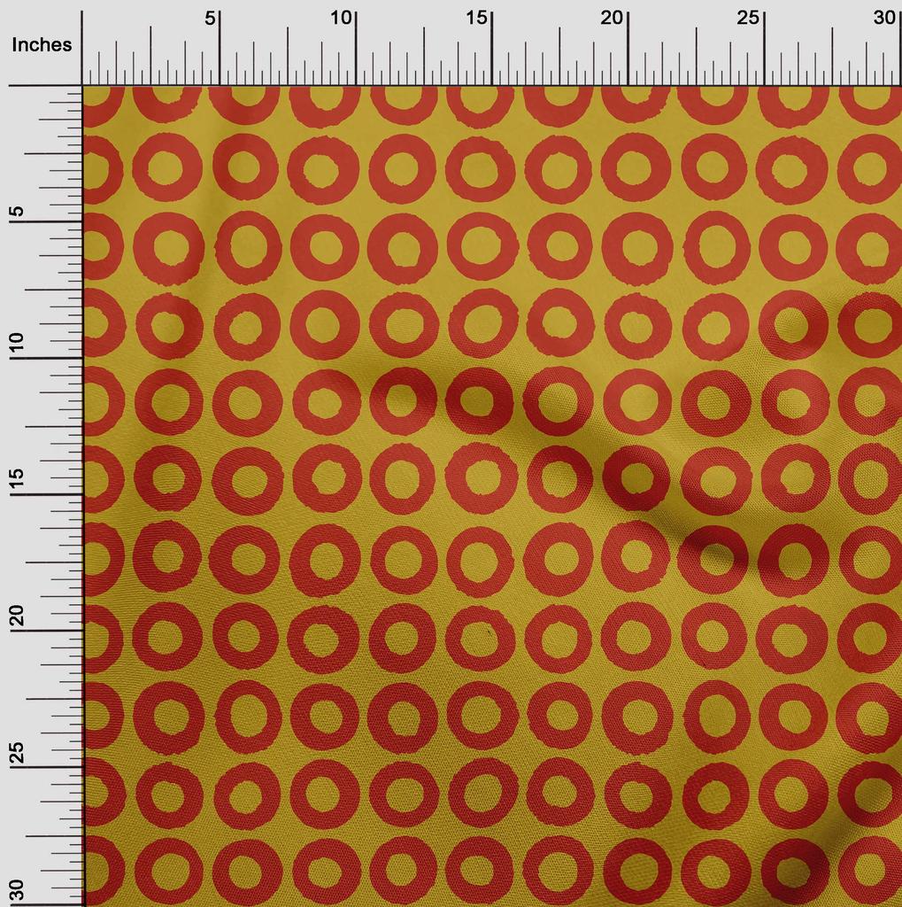oneOone Cotton Flex Gamboge Yellow Fabric Geometric Fabric For Sewing Printed Craft Fabric By The Yard 40 Inch
