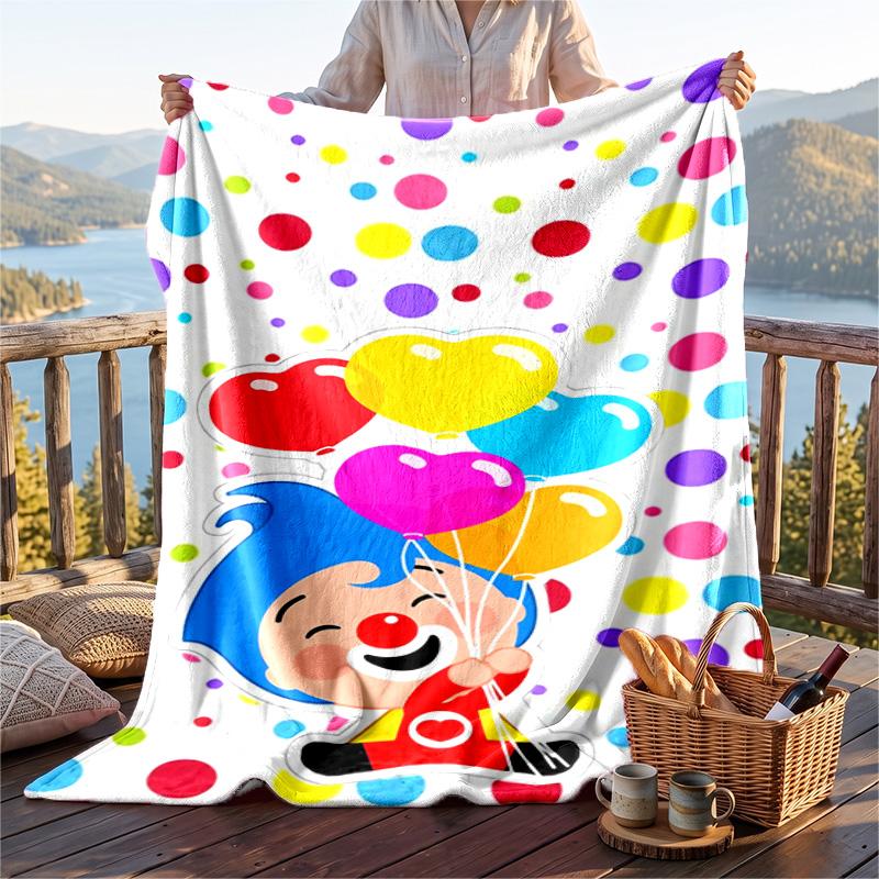 Coperta Calda in Flanella Modello El Payaso Plim Plim, Coperta Leggera Confortevole per Letto Divano