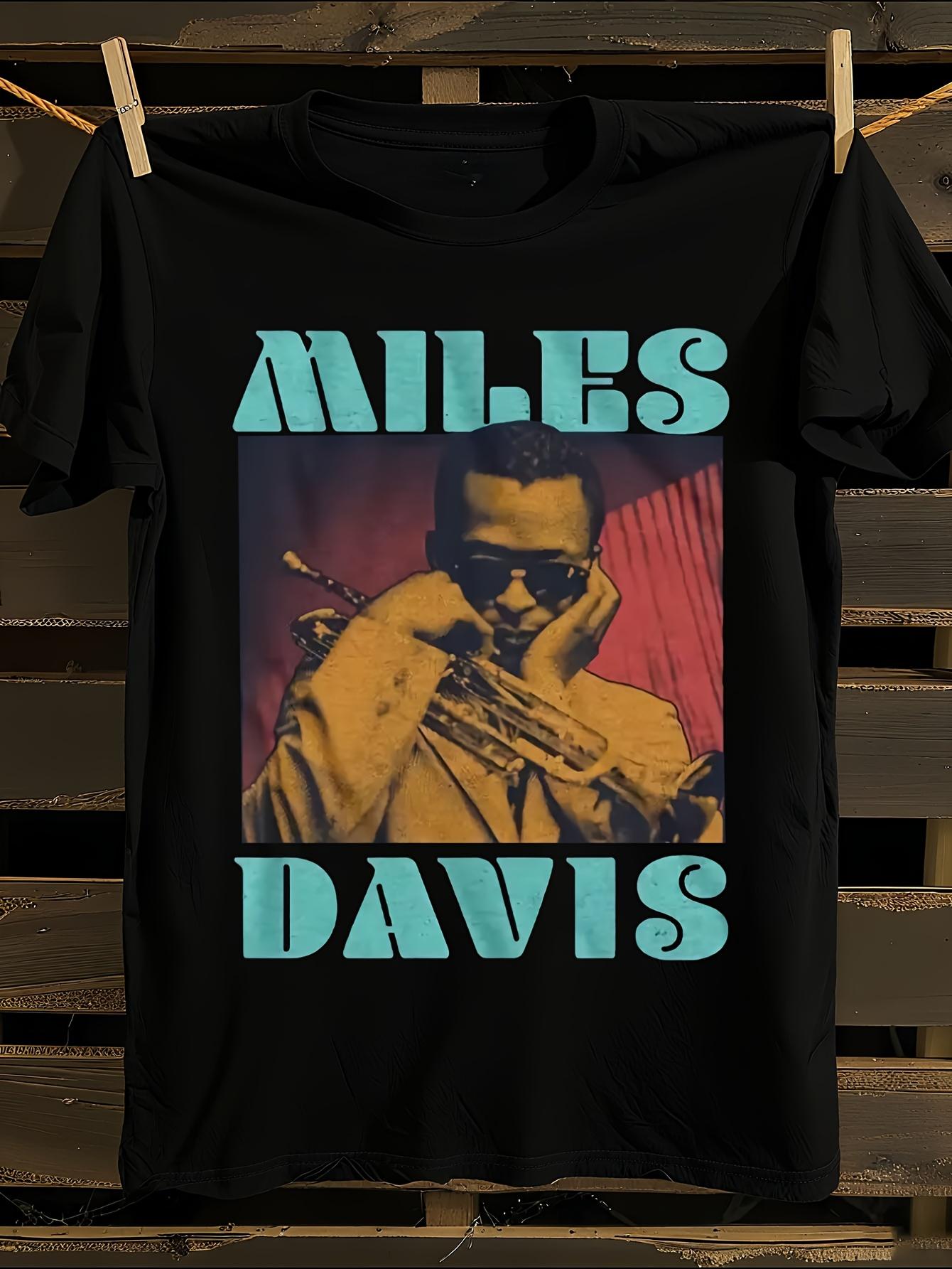 Miles Davis Tribute Jazz Music T-Shirt Mens Tshirt Womens Tshirts with Letters Print Short Sleeves T-Shirt Casual Street Tee Shirt Top L