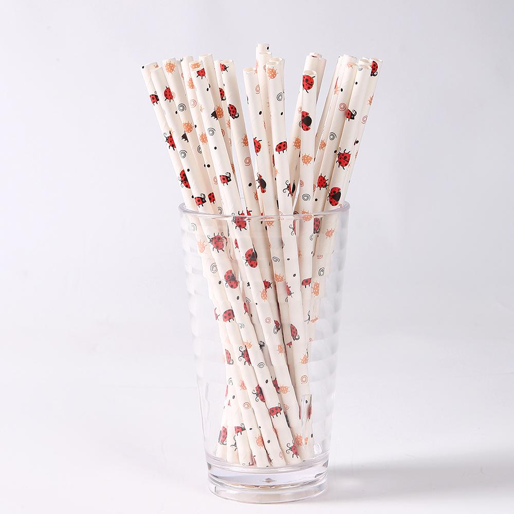 Individually Wrapped Colored Paper Straws for Milk, Tea, Coffee, or Party Decor
