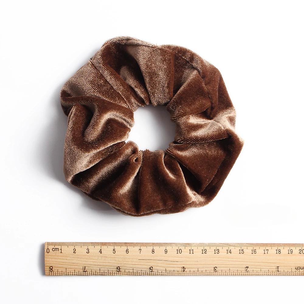 Winter Vintage Woman Large Velvet Scrunchies Elastics Hair Band Solid Hair Ties Ladies Ponytail Holder Hair Accessories