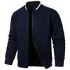 Mens Casual Jacket Loose Fit Lightweight Jacket Varsity Bomber Jacket with Zipper Outdoor Streetwear Stand-up Collar Sweatshirts