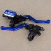 Blue 22mm 7/8" Universal Motorcycle Handlebar Hydraulic Brake Master Cylinder & Clutch Lever Set