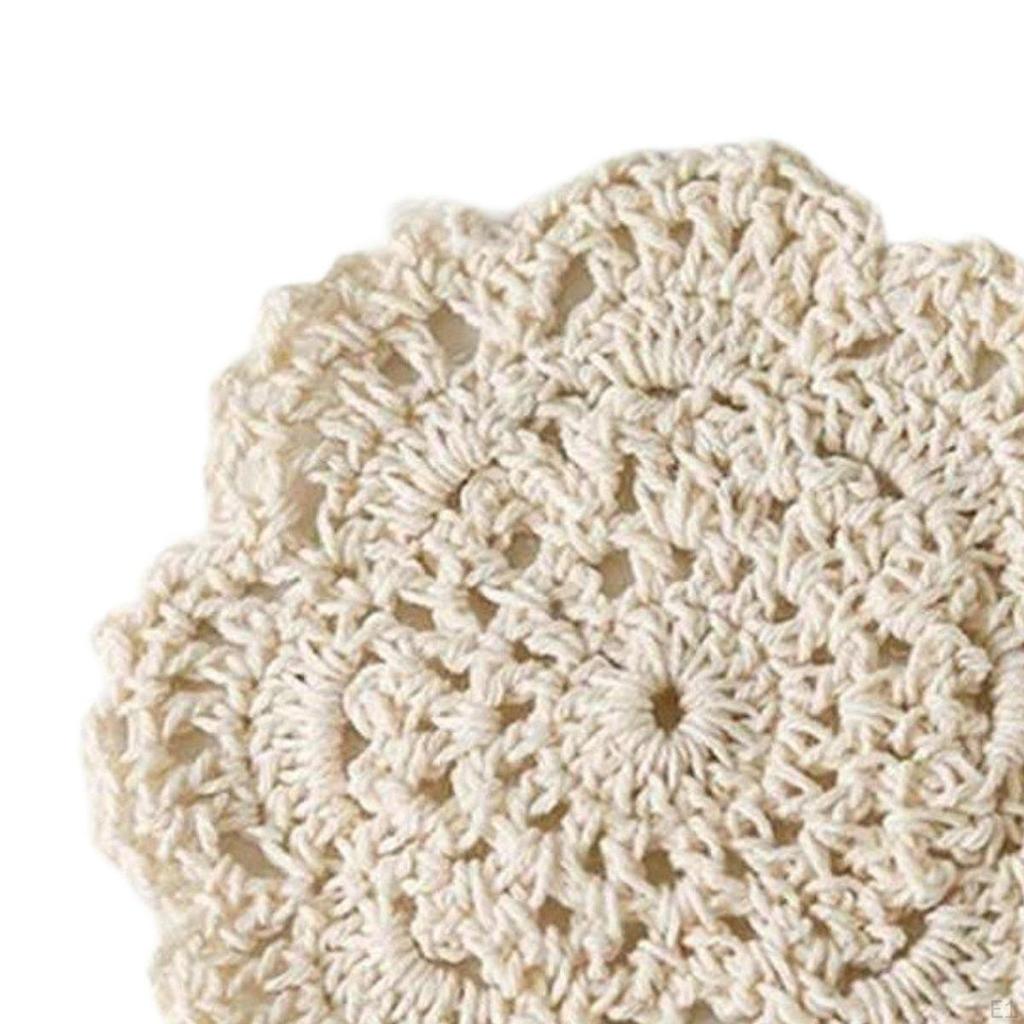 6 Piezas Posavasos de Algodón Crochet Manteles Individuales Salvamanteles Ganchillo a Mano para Fiesta