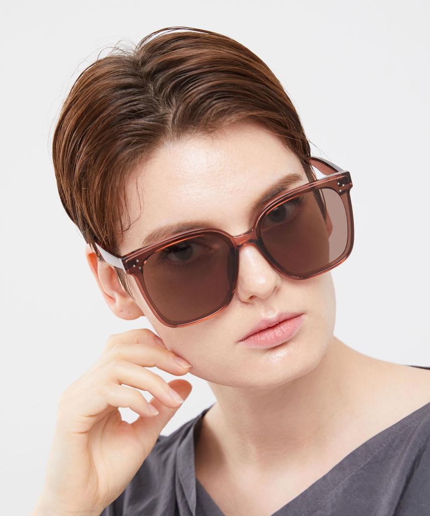 Oateu Mary Brown Oversized Square Sunglasses