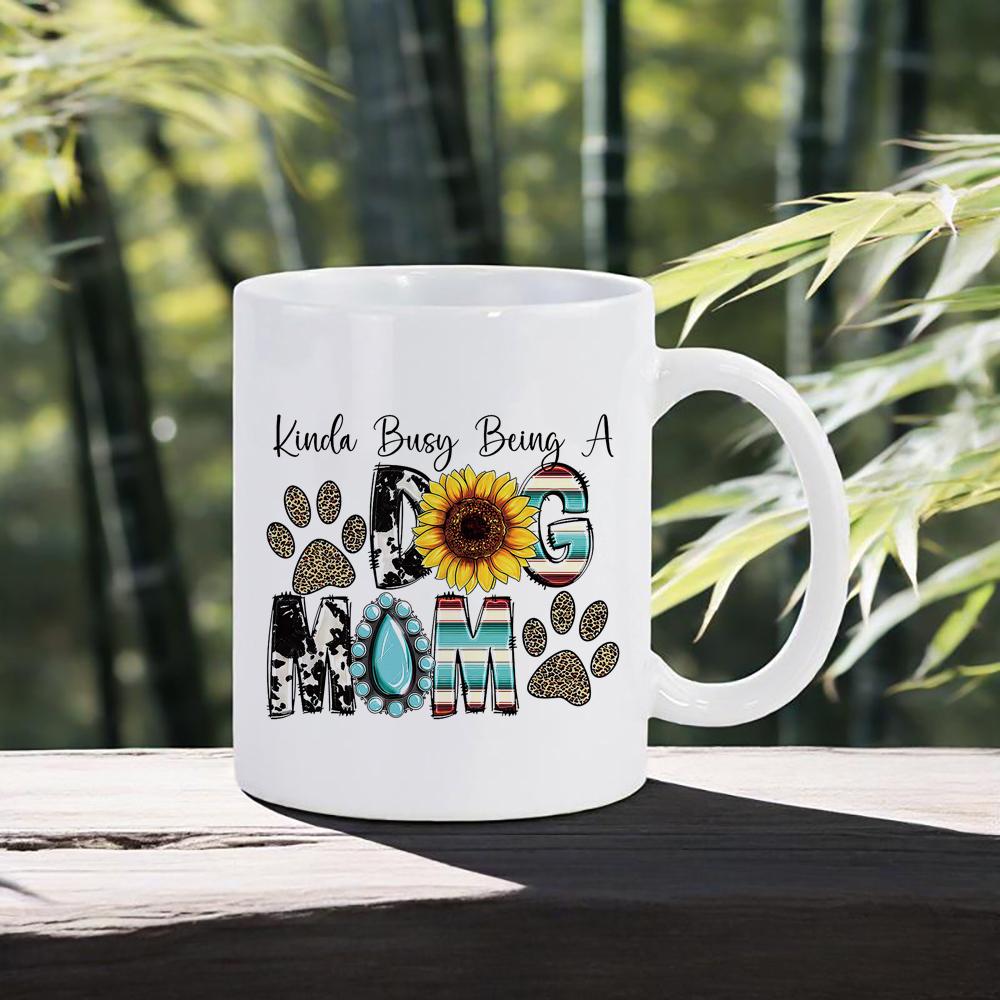 Mother's Day Coffee Mug Love You Mom Ceramic Mug Floral Pattern Water Cup for Mum Cozy Present for Mother Daily Use Unusual Mugs
