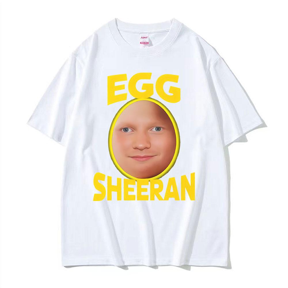 Lustiges Ed Sheeran Ei Fan Muster T-Shirt 2025 Sommer Herren Damen Gothic Super Humorvolles Baumwoll-T-Shirt Street Wear