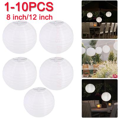Faroles de papel chinos para exteriores, para bodas, compromisos, fiestas, colgantes, color blanco