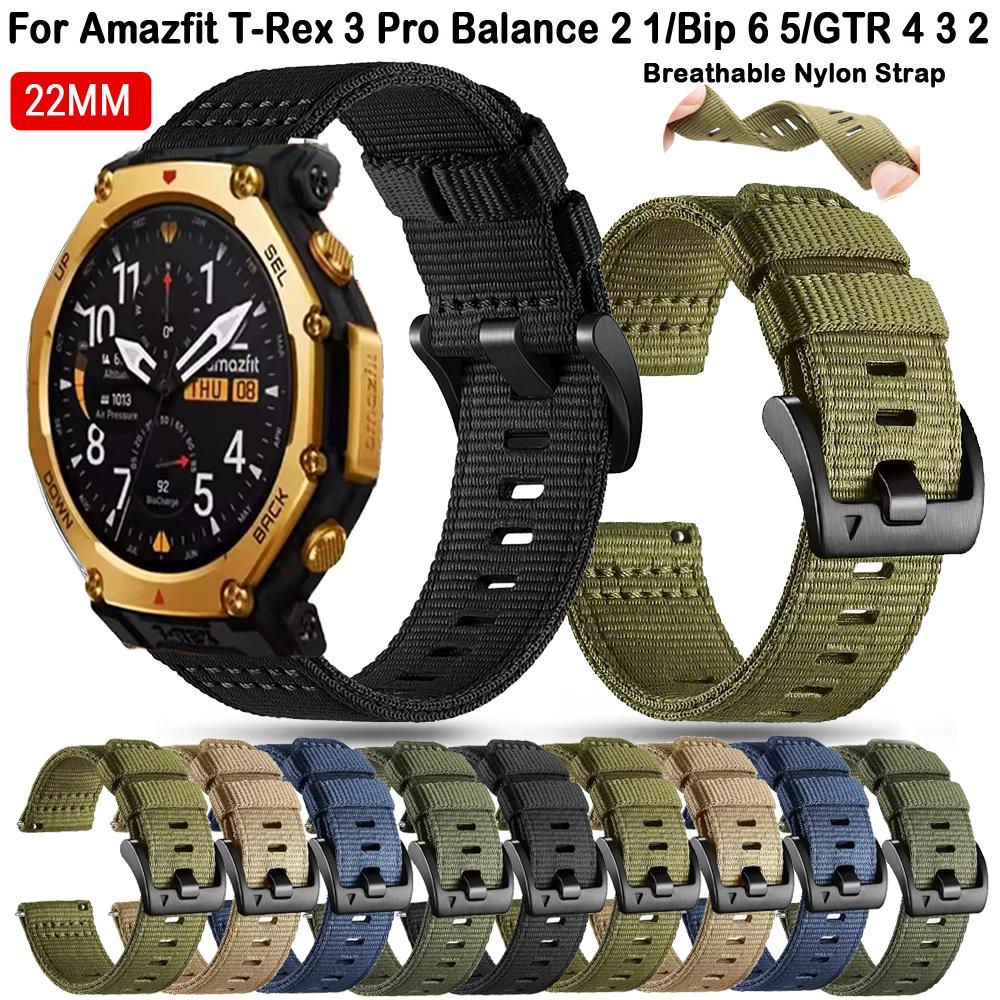 Waterproof Sweatproof Straps Watchband for Amazfit T-Rex 3 Pro Strap 22mm for Amazfit Balance 2 1 / Bip 6 5 / GTR4 3 2 Wristband
