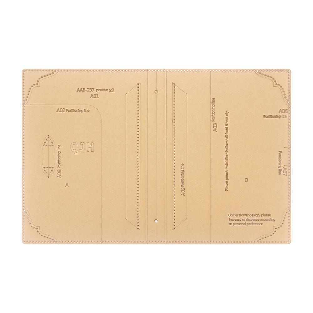 1 Set DIY Acryl-Schablone zur Herstellung eines A5-Notizbuch-Lederbezugs, transparentes Acryl-Designmuster, DIY Lederhandwerksschimmel
