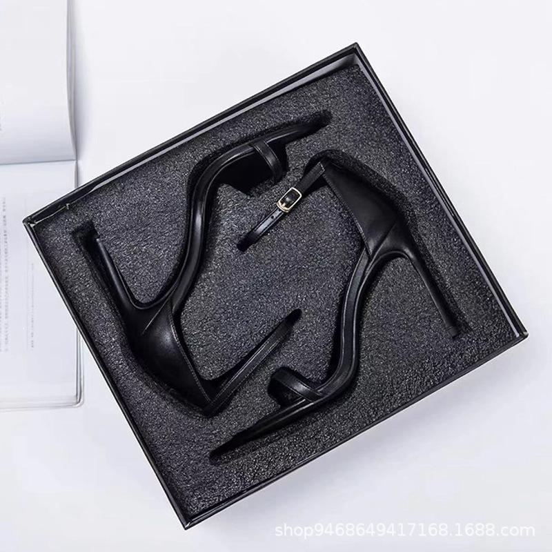 Sandale cu un singur cuvânt, pantofi pentru femei, vara 2025, tocuri subțiri noi, sexy, o sută de fete franceze, pat, tocuri înalte, modă