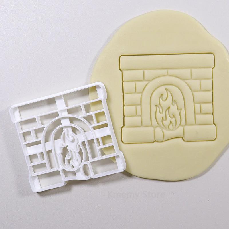 Merry Christmas Cookie Embosser Mold Cartoon 3D Santa Claus Snowman Crystal Ball Fondant Stamp Cake Decorating Tools for Baking