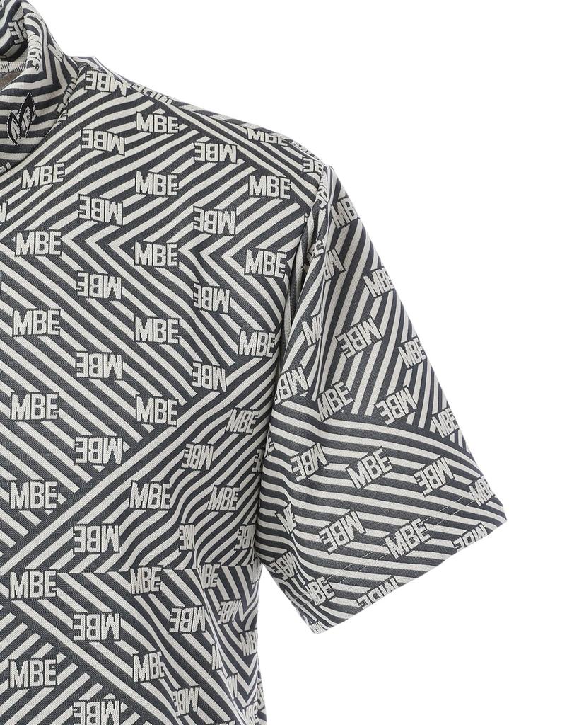 Master Bunny Short Sleeve High Neck Shirt Golf Undershirt X Black 4 Men's (Striped) / / 758-5167305 040_Beige [M]