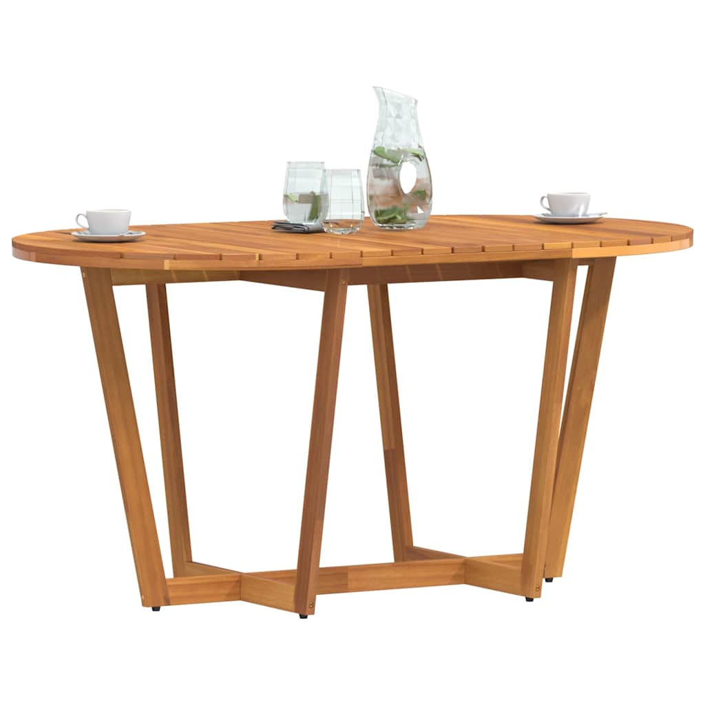 Garden Dining Table Oval 150 X 90 X 75 Cm Solid Acacia Wood