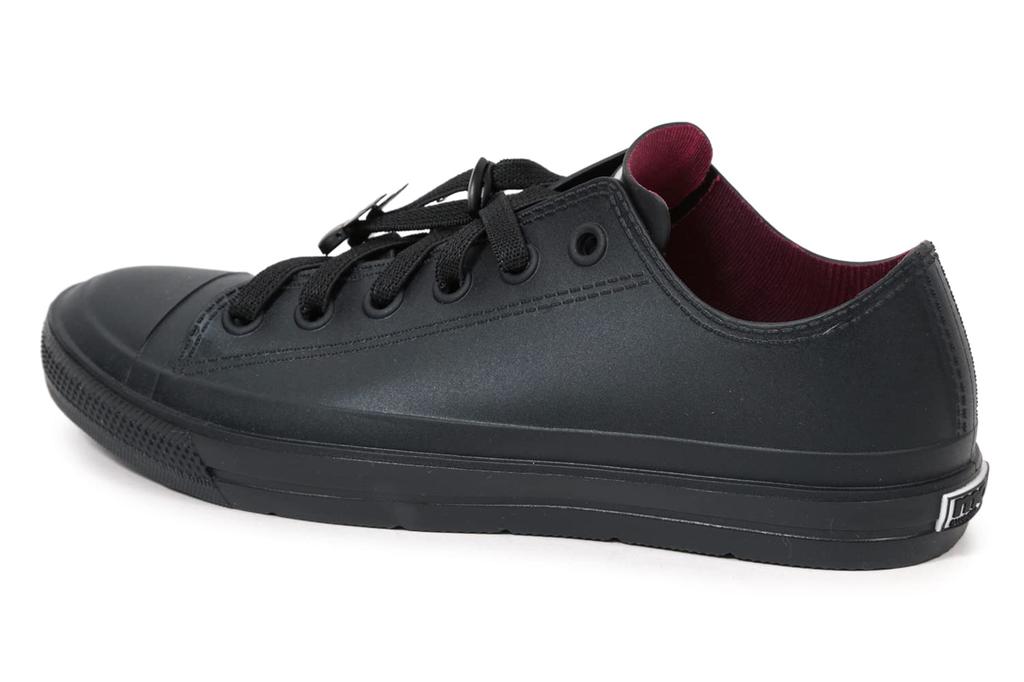 Akiriko MOZ Rain Sneakers with Elastic Moose with Original Size L Shoes, Laces, Charm, Low-Cut, Insole, Women's, Black,