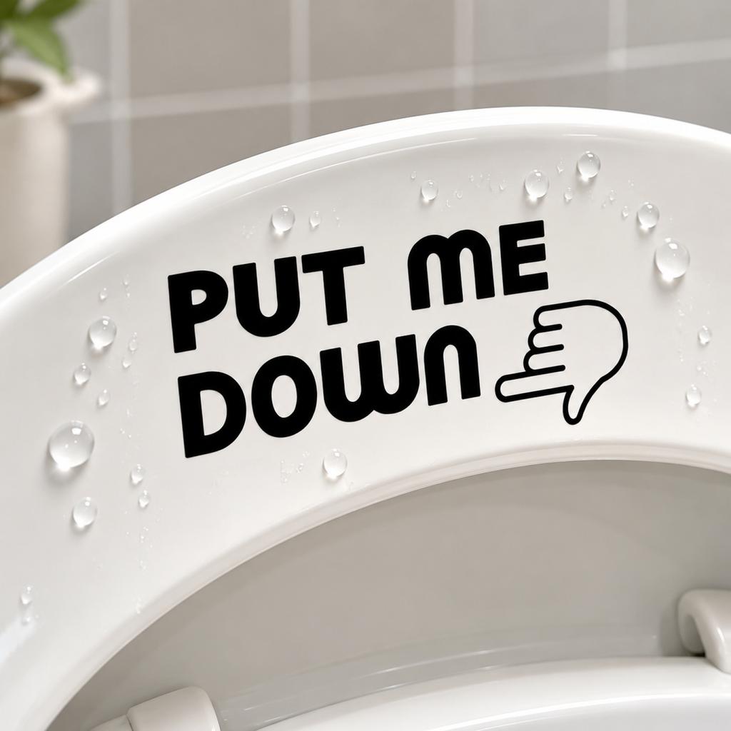 Removable Glow in the Dark Toilet Sign Sticker Anti Static Waterproof Adhesive Decal for Bathroom Use Durable and Easy to Apply