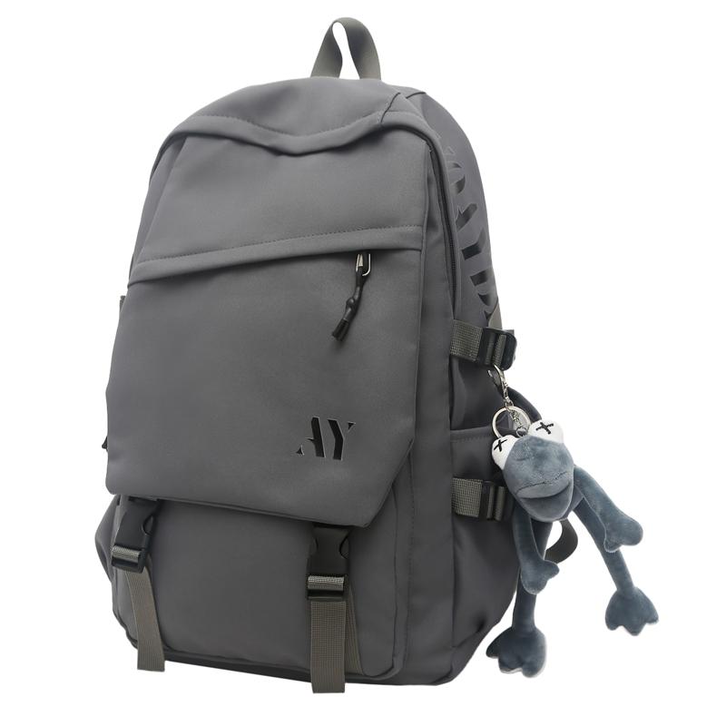 Student Schoolbag Couple Solid Color Backpack Lightweight Large Capacity Backpack