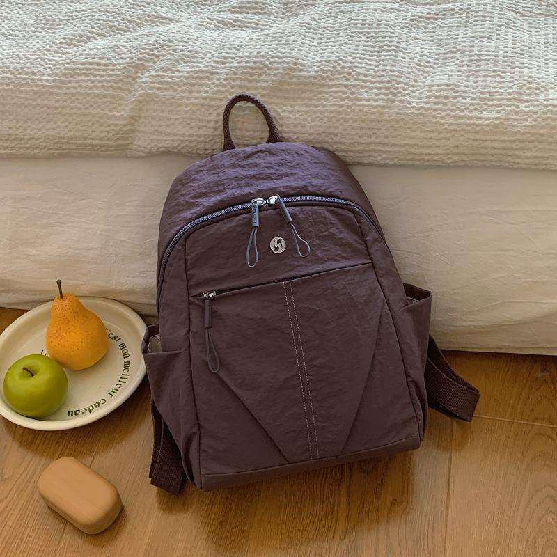 High Quality New Nylon Women Backpack Female Travel Bag Backpacks Schoolbag for Teenage Girls Solid Color Bookbag