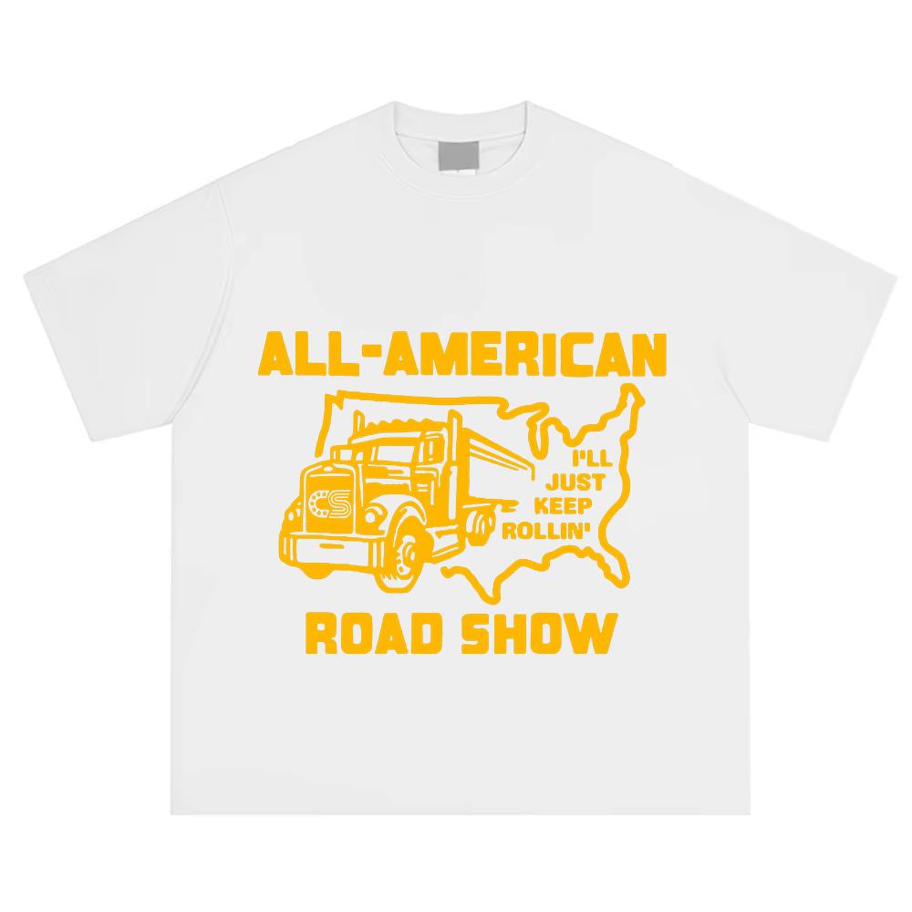 

All-American Road Show Print T-shirt CHRIS STAPLETON Rock Band Design Tshirts Short Sleeve Cotton Male T Shirt Unisex Streetwear 4XL