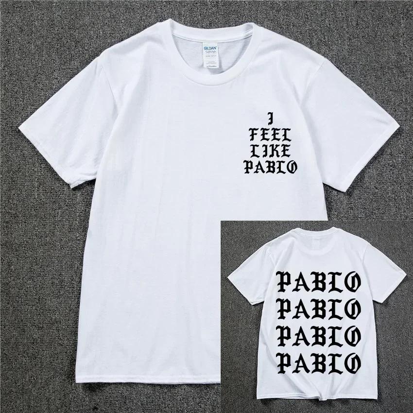 Kanye West Pablo T Shirt Women I Feel Like Paul Print Short Sleeves Tee Season Sporty T-Shirt Hip Hop Social Club Rapper Tee Top
