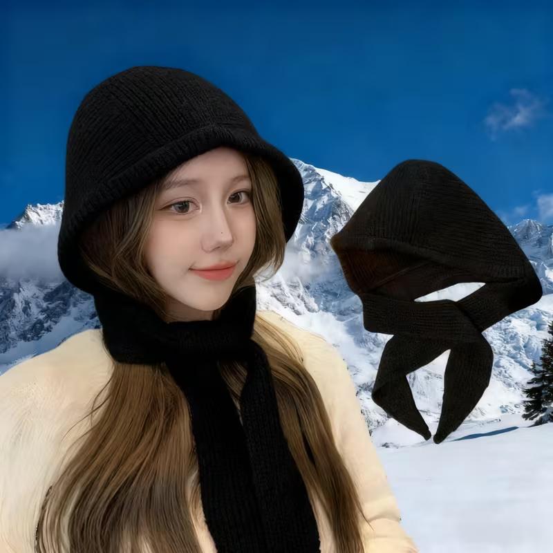 

Women‘s All-in-One Balaclava Scarf & Hood. Windproof Winter Face Mask with Full Head, Neck & Ear Coverage. чёрный