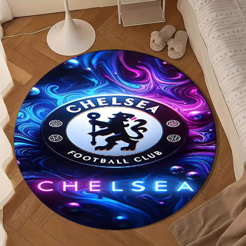 Football Club Emblem lion Round Rug for Livingroom,Bedroom, Palyroom, Chair Rug, Area rug, Circle Carpet, Large Size Fan Christmas gift