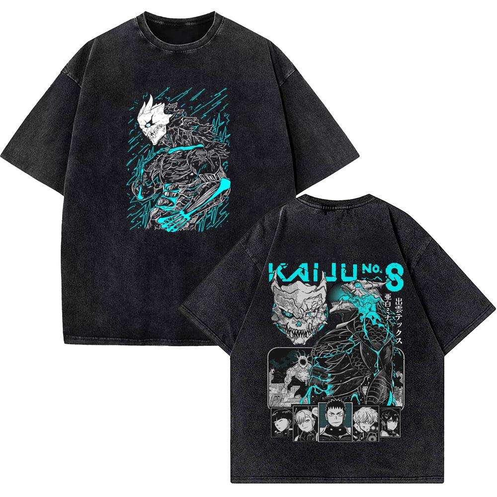 Kaiju No TShirts Anime Kaiju No Snow Kafka Graphic Tshirt Oversized Washed Cotton Tshirt Short Sleeve Tees Mens Clothing