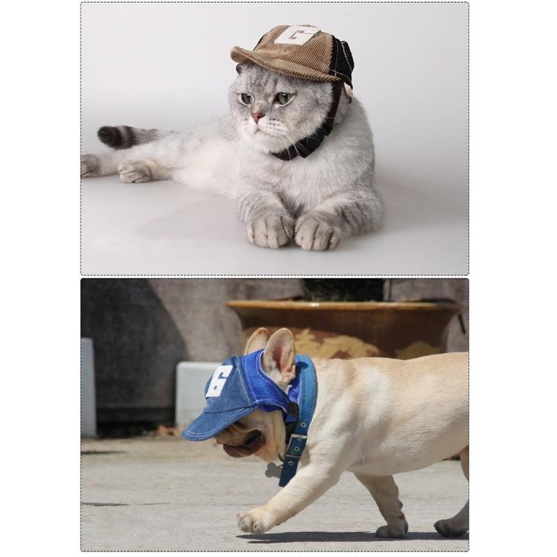 Hund Baseballkappe Verstellbar Hund Outdoor Sonnenschutzmütze Atmungsaktive Kappen mit Ohrlöchern für Kleine bis Große Hunde