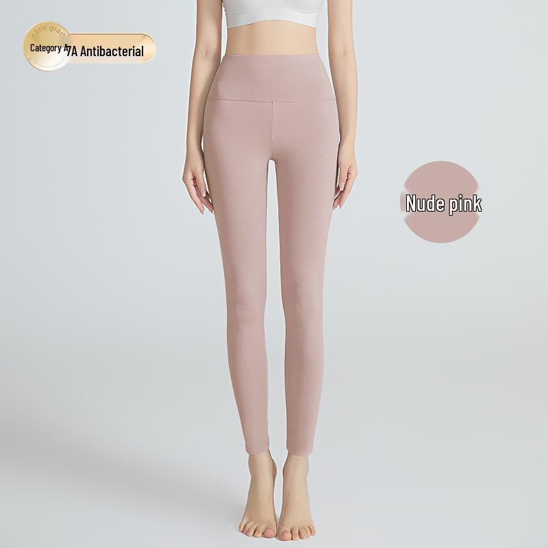 High-Waist 3A Antibacterial Cotton Women's Autumn Leggings – Slim, Warm, and Hip-Lifting.