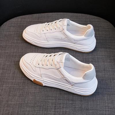 Genuine Leather White Women's Shoes 2025 - New Style, All-Match, Basic Flat Spring Student Sneakers