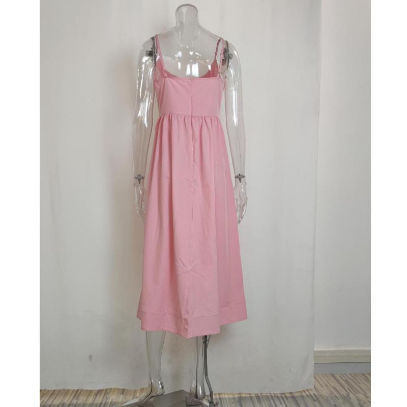 Plus-size Summer Solid Color Dress Summer Sleeveless Square Neck Slim Shirt Big Hem Fashion Loose Beach Party Elegant Dresses Nighty S-3XL