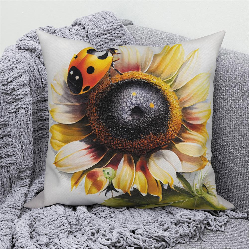 Sunflower Decorative Pillow Cover Cushion  Throw   for Sofa Car Living Room Decoration