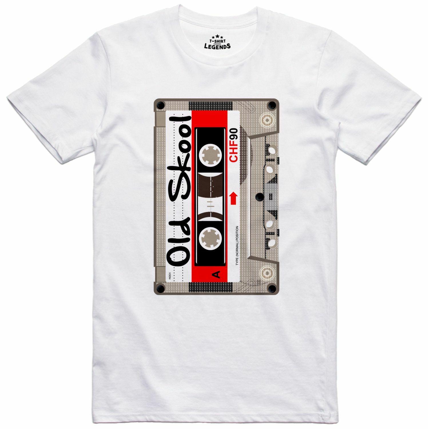 T-Shirt Homme Old Skool C90 Cassette Design Musical Coupe Régulière En Coton XXXXL