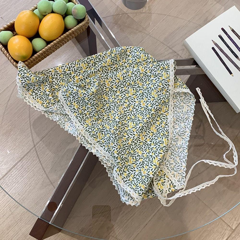 Turban Summer Triangle Headscarf Cotton Triangular Hair Band Sweet Fresh Floral Headband  Summer