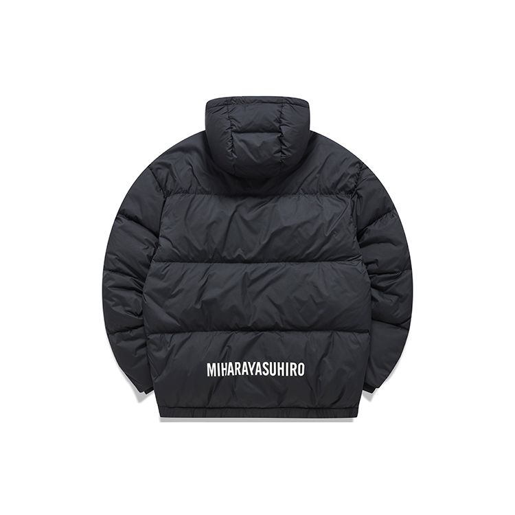 FILA Mihara Yasuhiro Collaboration Series Sports Casual Hooded Warm Down Jacket Winter Couple Style Men Jacket Black F11U143901F-BK