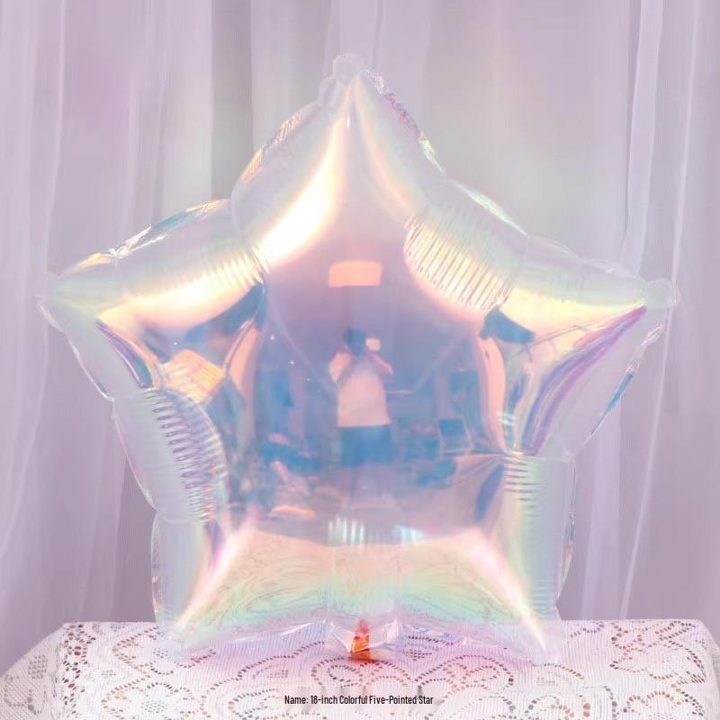 Colorful Crystal Transparent 4D Star & Daisy Balloons for Ocean Birthday Party