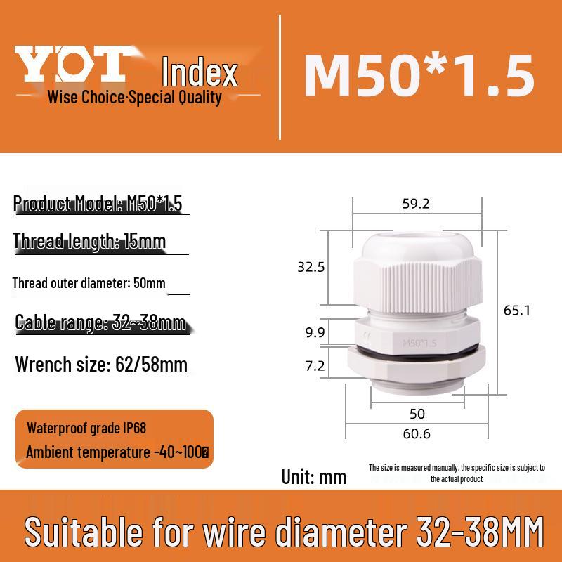 Waterproof Nylon Cable Connector M20*1.5 Plastic Sealing Gland Industrial Accessory