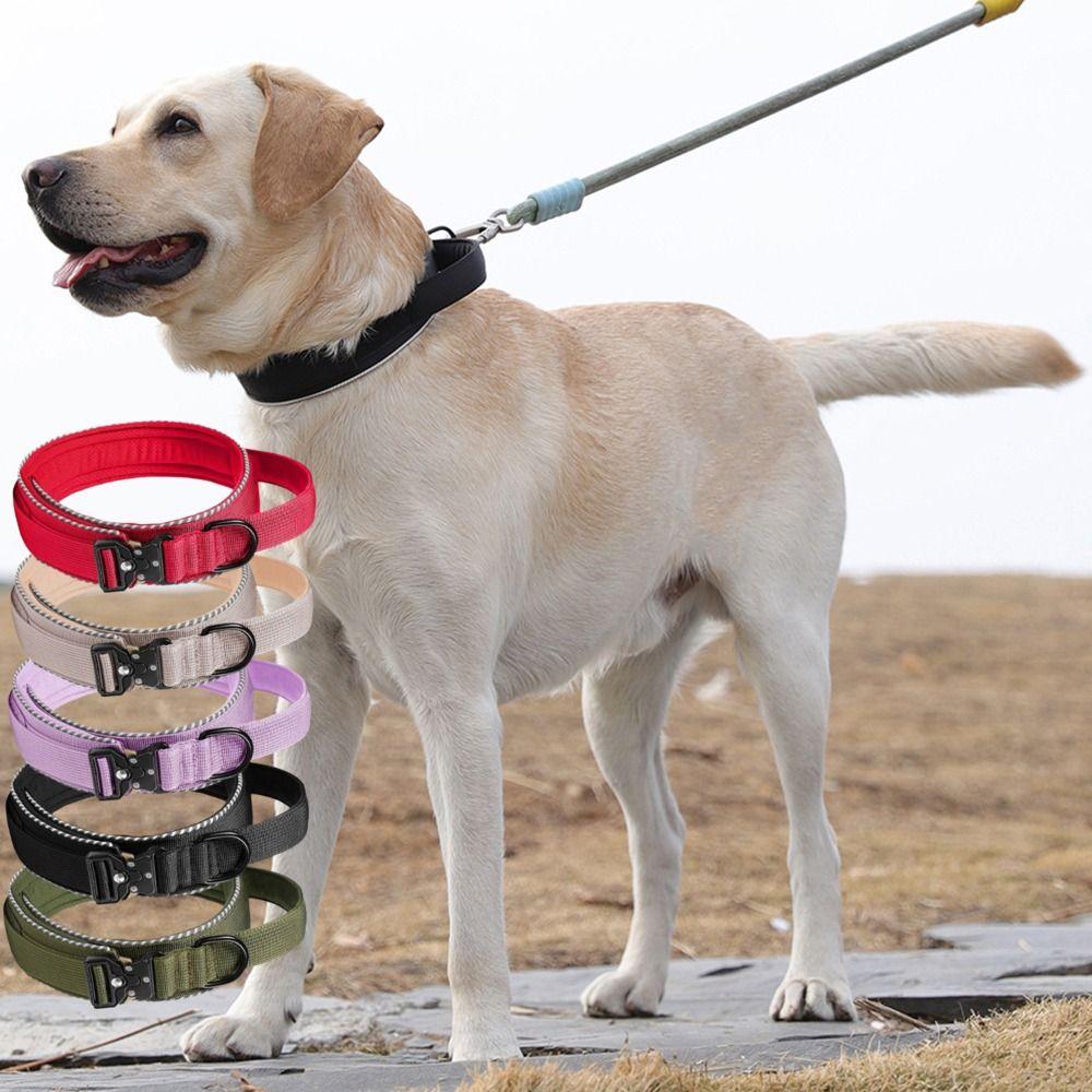Adjustable Pet Dog Collar Polyester Fiber Pet Reflective Collar Dog Training Collar  Outdoor