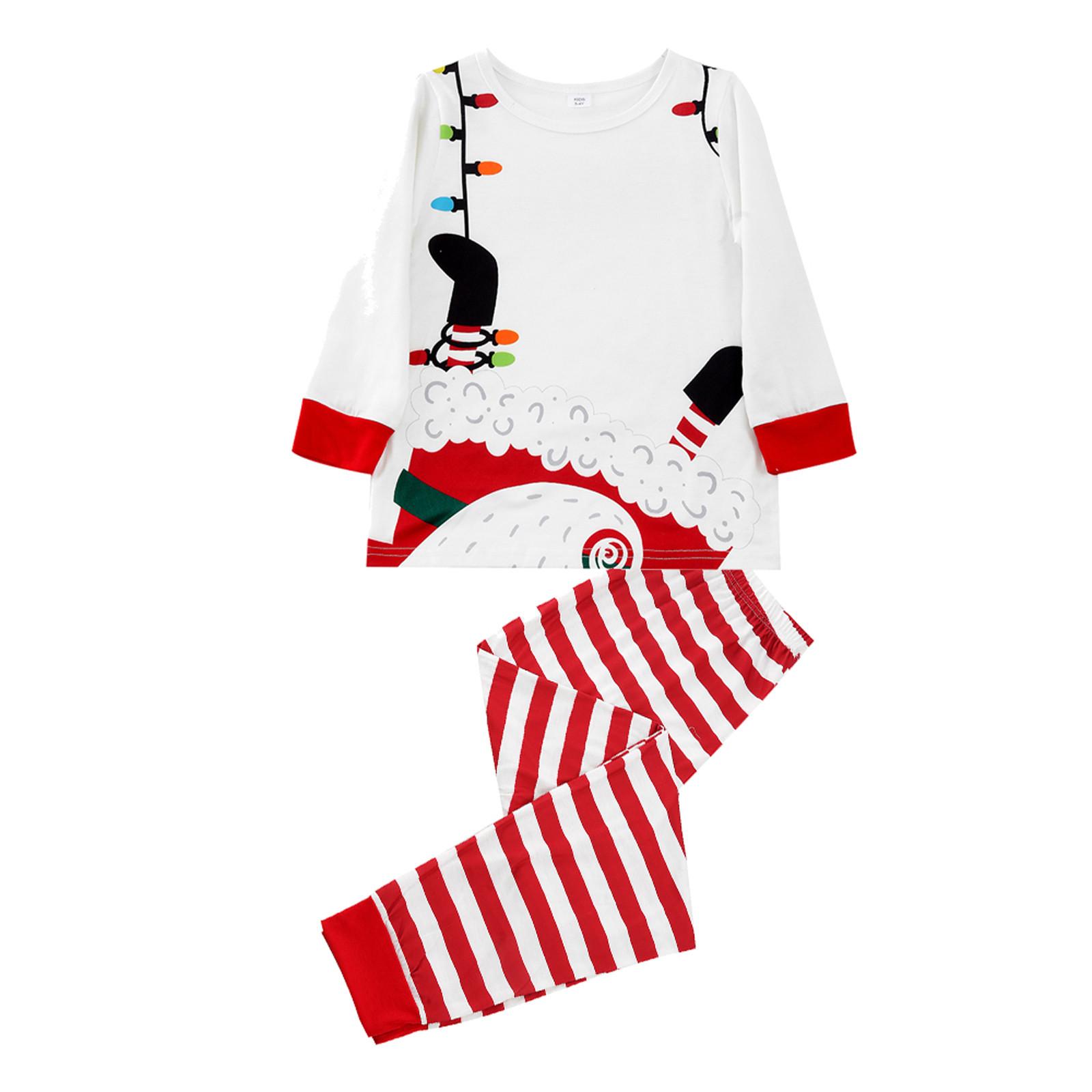 

(SU)Семейные подходящие наряды Мама Дети и малыши Рождество Санта Костюм Комплект Пижама