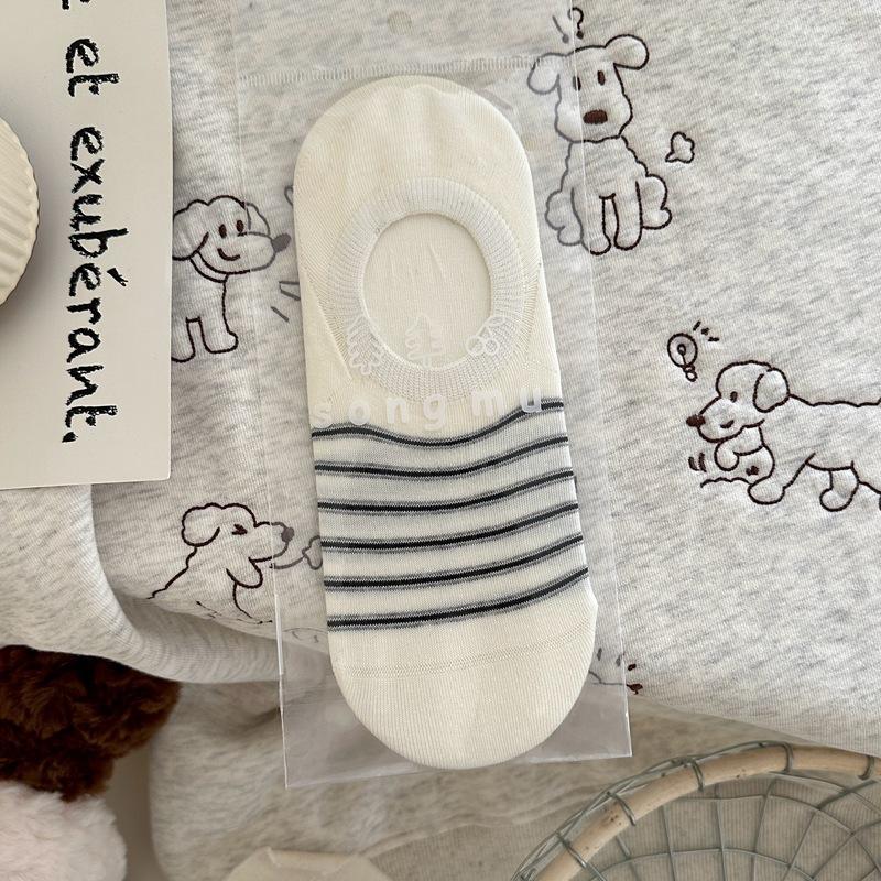 Milk Salt Thin Strip Non-Slip Invisible Socks Cotton Versatile Boat Socks Dongdamen Socks For Women