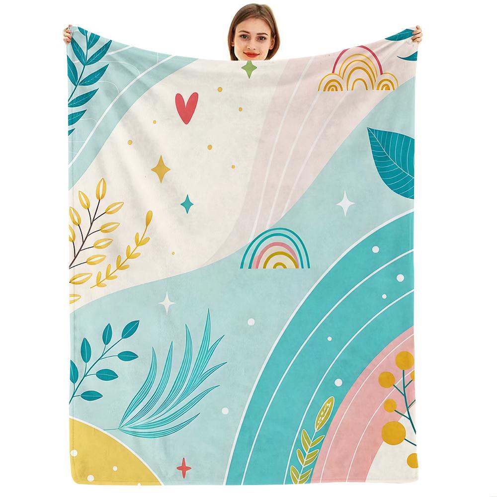 Boba Milk Tea Puppy Text Cartoon Anime Print Flannel Blanket Soft Warm Throw for Kids Bedroom Sofa Christmas Office Car