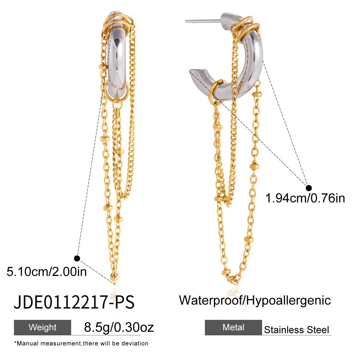 Youthway Minimalist Mixed Color Earrings For Women 18K Gold Plated Stainless Steel Tassel Earrings Fashion Jewelry Gift