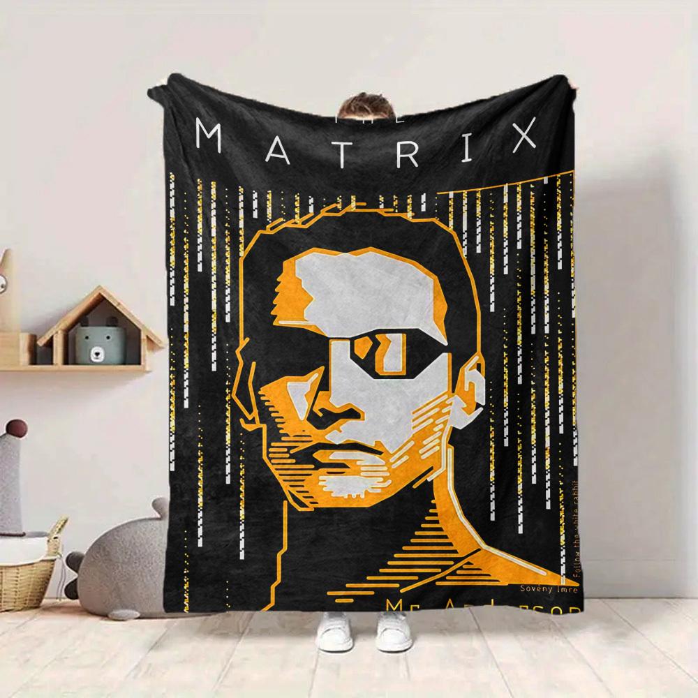1pc The Matrix Blanket Lightweight Flannel Throw For Sofa, Bed, Travel, Livingroom, Office, Couch, Chair, And Bed