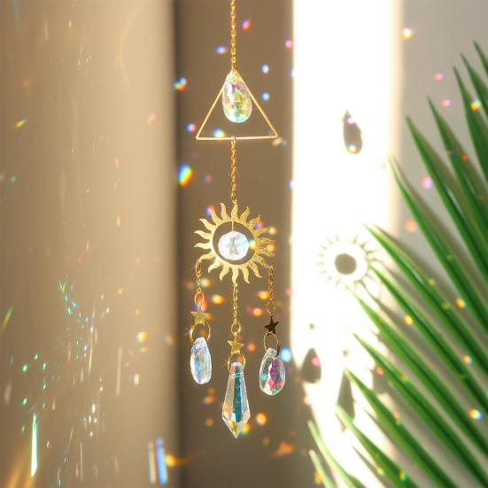 Faux Crystal Sun Catcher Decoration Butterfly Mushroom Moon Star Sun Hanging Ornament Indoor Outdoor Home Office Garden Window Hanging Pendant