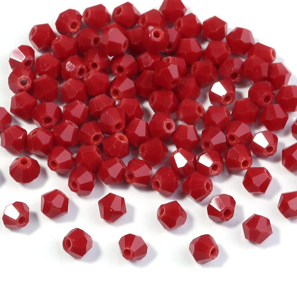 200pcs/lot 4mm Colorful Glass Crystal Beads Bicone Beads Loose Spacer Beads For Jewelry Making DIY Bracelet Necklace Accessories